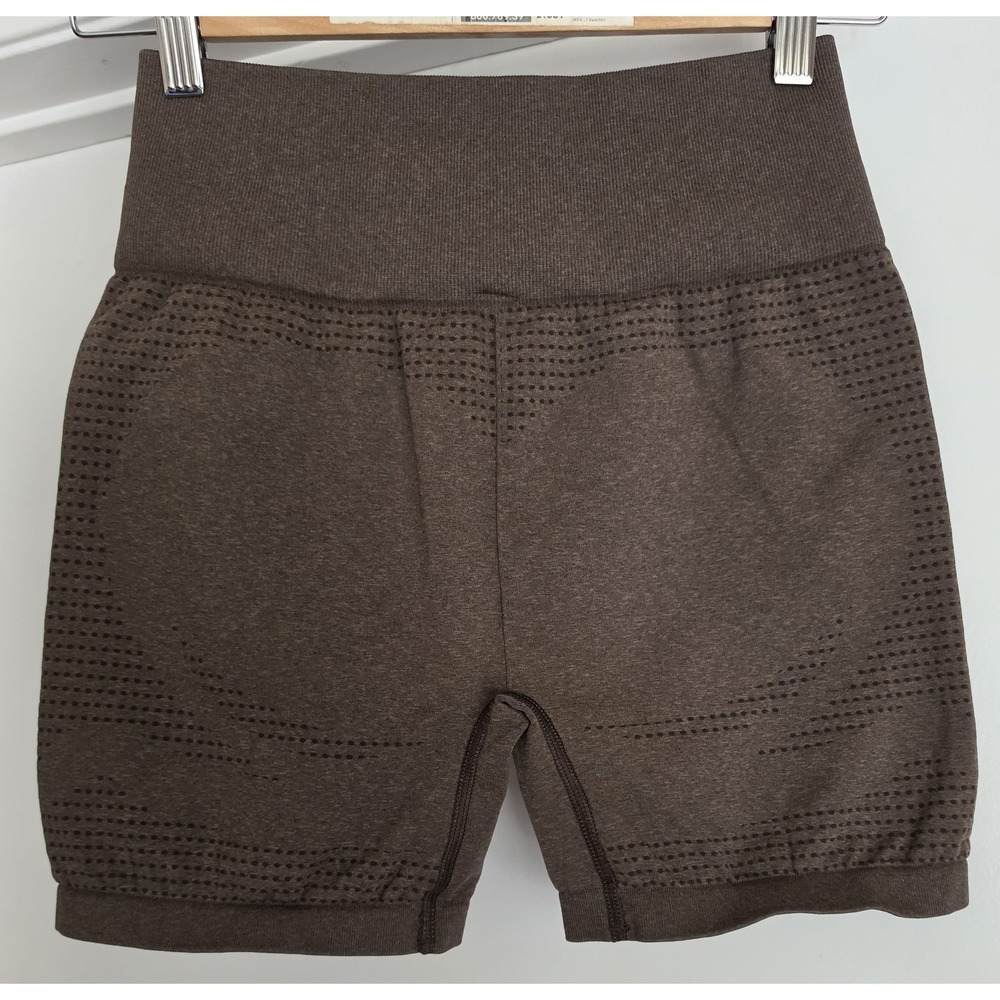 Gymshark Women's Athletic Shorts Brown 24in Waist 4in Inseam Casual - Picture 2 of 5
